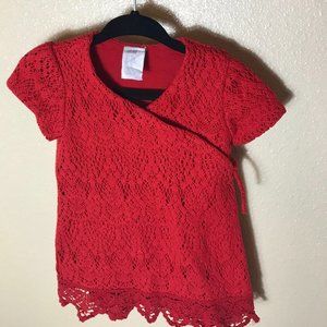 H&M red lace tie closure dress 4-6 month